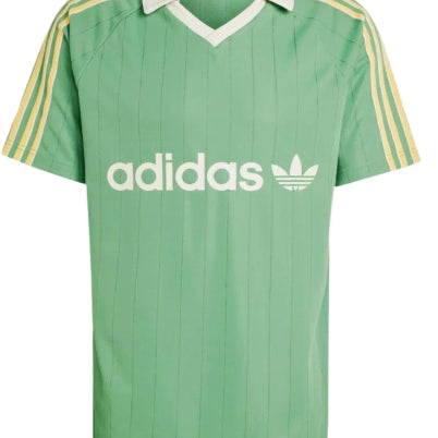 [BUNJANG] Adidas Pinstripe Jersey T-Shirt Green / 아디다스 핀스트라이프 티셔츠