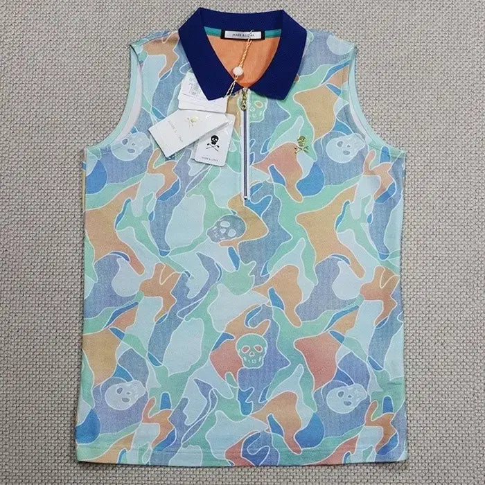 [BUNJANG] Mark &ロナ Camo Skull Sleeveless Golf Top for Women / (새옷,정품) 마크앤로나 카모스컬 여성 골프 민소매 티