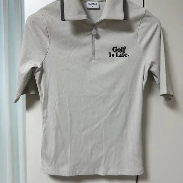 [BUNJANG] Malbon Golf Zip-Up Collar T-Shirt / 말본 골프 집업 카라티