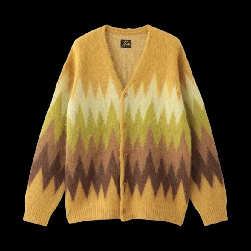 [BUNJANG] Needles Mohair Cardigan M Size Zigzag Pattern / 니들스 모헤어 가디건 m사이즈