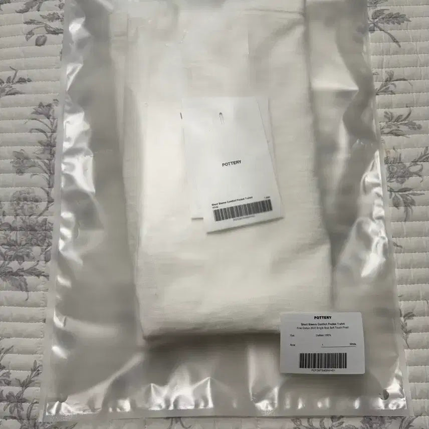 [BUNJANG] Pottery Fine Cotton Comfort Pocket T-Shirt White / 포터리 파인 코튼 반팔 컴포트 포켓 티셔츠_화이트 1(s)