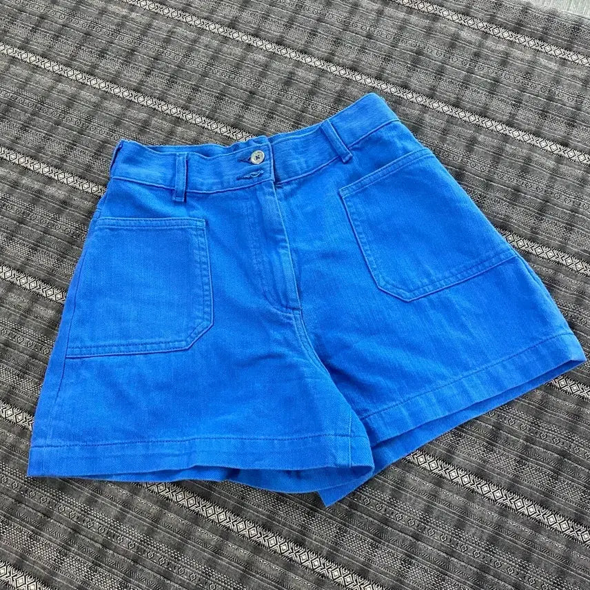 [BUNJANG] A.P.C. Blue Corduroy Shorts (Size 36) / 아페쎄 블루 숏팬츠 (36)