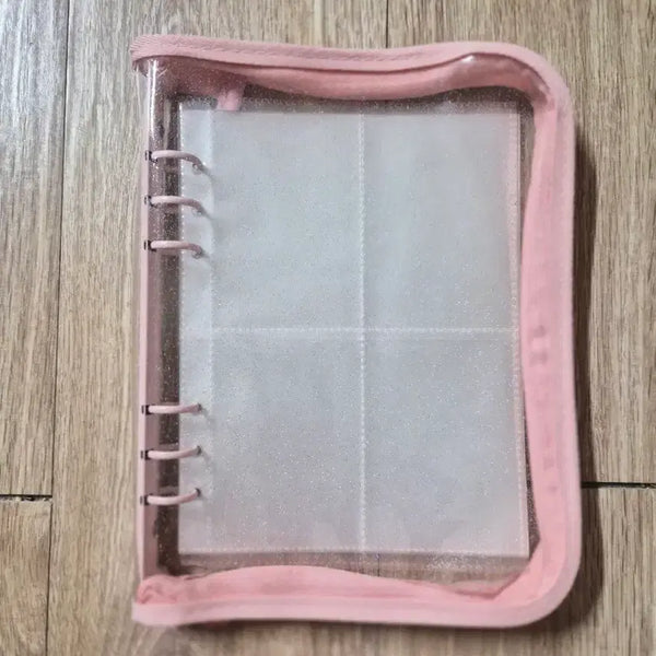 [BUNJANG] Pink Transparent Glitter Photocard Binder / 핑크 투명 글리터 포토카드 바인더