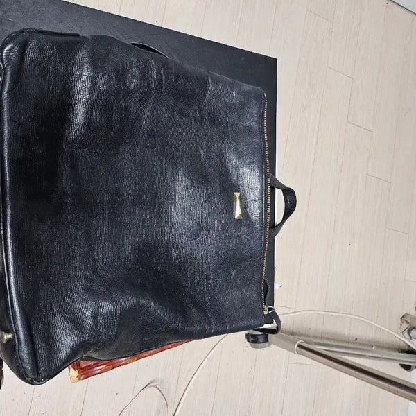 [BUNJANG] Esquire Black Cowhide Leather Backpack / 에스콰이어 블랙 소가죽 백팩 상태좋음