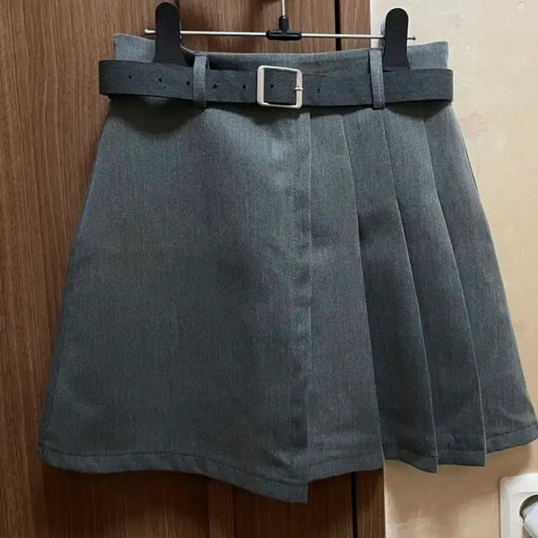 [BUNJANG] Belt Pleated Skirt / 직접 착샷o)벨트 플리트 스커트