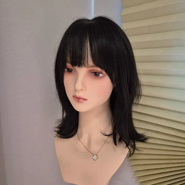 [BUNJANG] Pink Age Full Cap Wig J Curl Perm Natural Black / 핑크에이지 완수제통가발 j컬디어진 펌 [내추럴블랙]