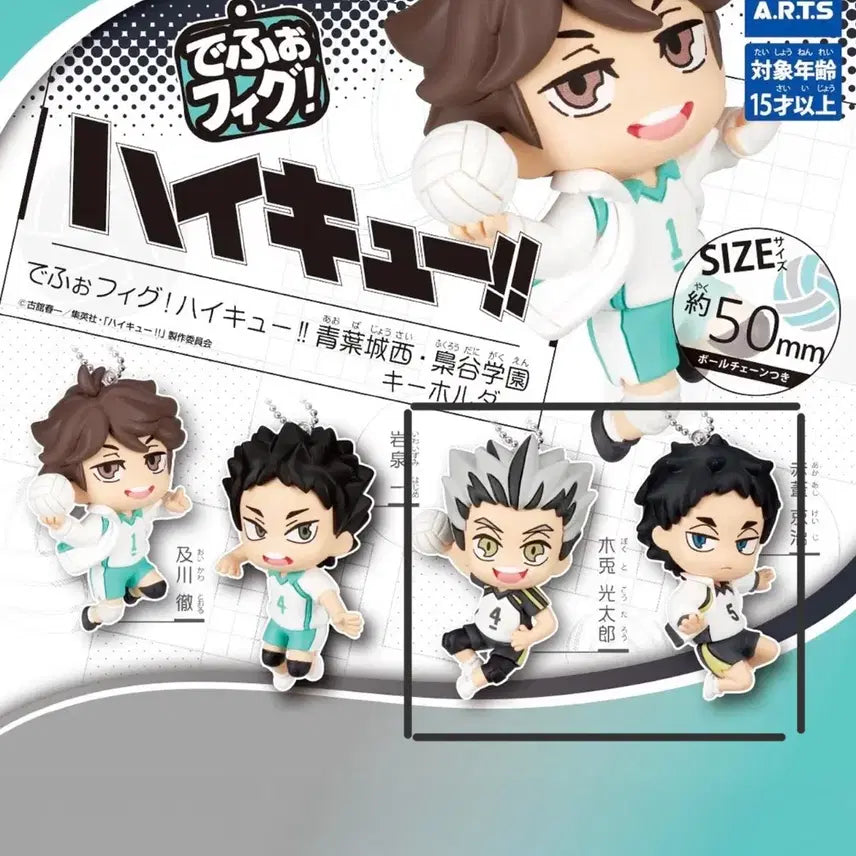 [BUNJANG] Haikyuu!! Deformed Figure Keychains (Kotaro Bokuto & Keiji Akaashi) Set / 하이큐 데포르메 피규어 키링(보쿠토 코타로&아카아시 케이지)