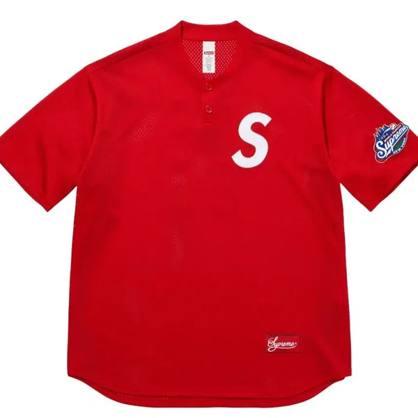 [BUNJANG] Supreme S Logo Henley Baseball Jersey / 슈프림 s로고 베이스볼헨리 져지