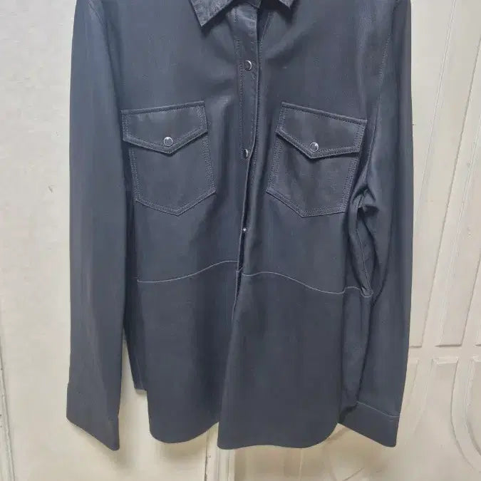 [BUNJANG] Goatskin Shirt Jacket (Size 66) / 셔츠형 염소가죽자켓 66사이즈