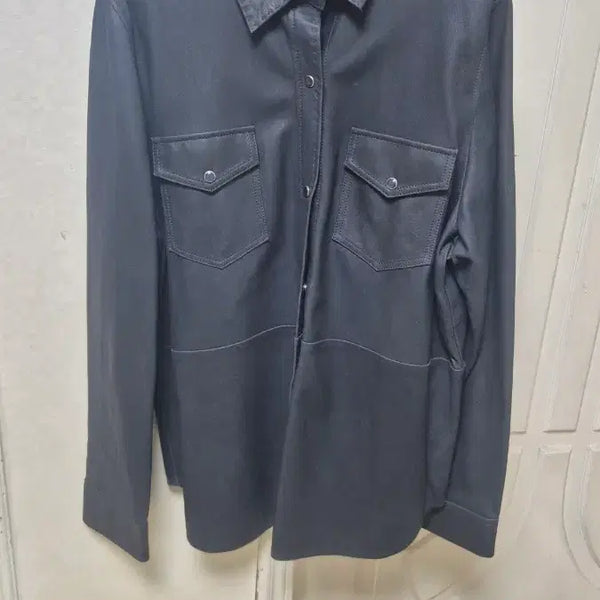 [BUNJANG] Goatskin Shirt Jacket (Size 66) / 셔츠형 염소가죽자켓 66사이즈