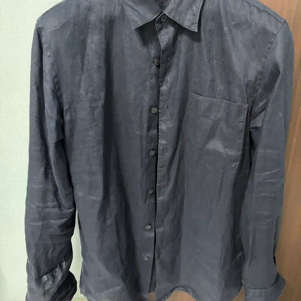 [BUNJANG] Uniqlo Linen Shirt Navy M / 유니클로 린넨 셔츠 네이비 m