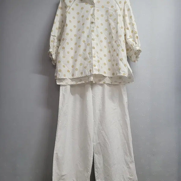 [BUNJANG] White Wide Leg Cotton Pants / 프리)화이트 와이드 팬츠