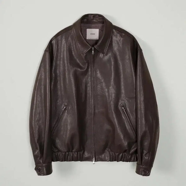 [BUNJANG] The Row Adrian Leather Blouson - Dark Brown / 인더로우 ADRIAN LEATHER BLOUSON - DARK BROWN