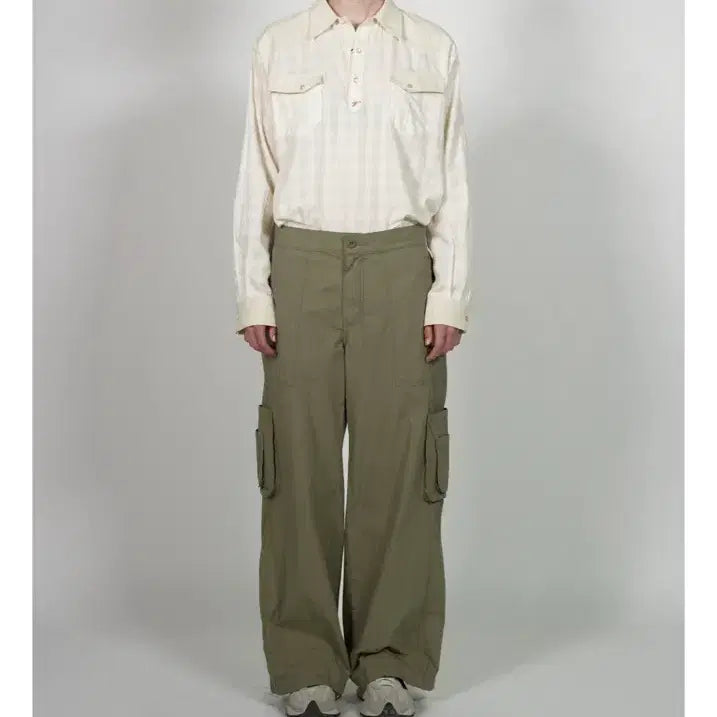 [BUNJANG] VIA POBBY Cargo Pants Khaki / 비아플레인 VIA POBBY CARGO PANTS