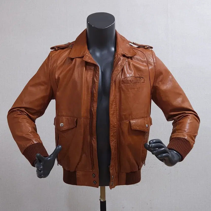 [BUNJANG] Retro Leather Jumper Size 95 / jpn 복고풍 가죽점퍼 95