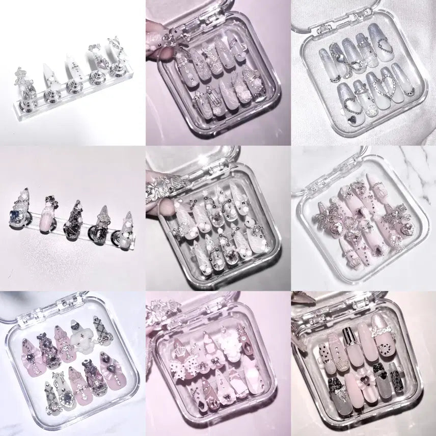 [BUNJANG] Custom Handmade Nail Tips (Hime Gyaru/Otaku Style) / 급전) 수제 네일팁 양산형 스나계 히메 갸루 주문제작