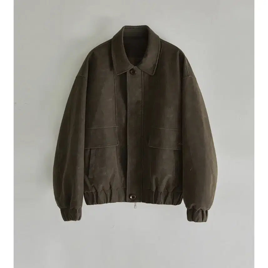 [BUNJANG] Hane Oversized Pocket Leather Blouson / 하네 오버핏 포켓 레더 블루종