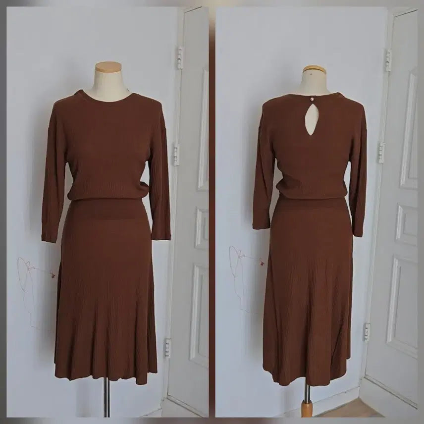 [BUNJANG] Object Knit Dress - Dark Brown / 새상품 컨디션/오브제/니트 원피스