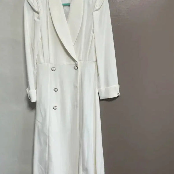 [BUNJANG] White Double Coat Dress / 화이트 더블 코트 원피스