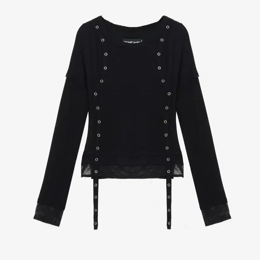 [BUNJANG] BACON'T ARCHIVE Layered Long Sleeve Top Black / 베이컨트 아카이브 레이어드 롱 슬리브 탑