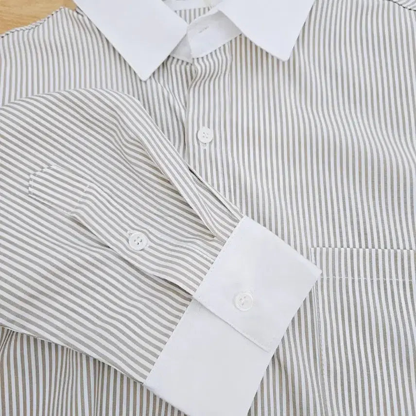 [BUNJANG] Striped Cotton Blend Shirt / 새제품 스트라이프  셔츠