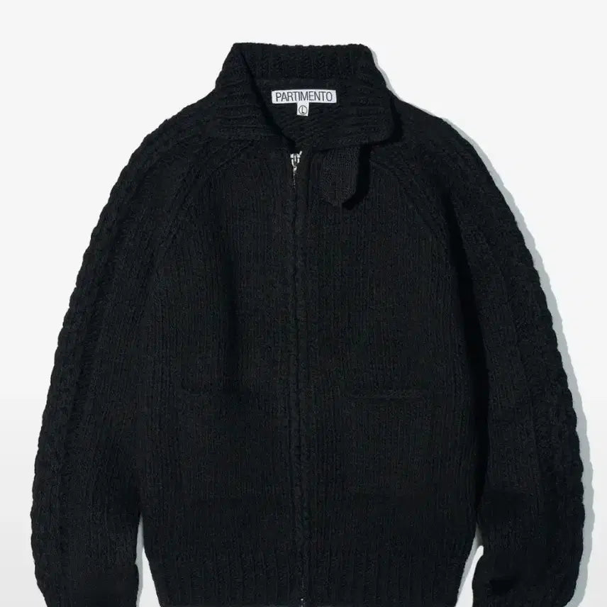 [BUNJANG] Partment Zip-Up Knit Black L / 파르티멘토 집업 니트 블랙 L