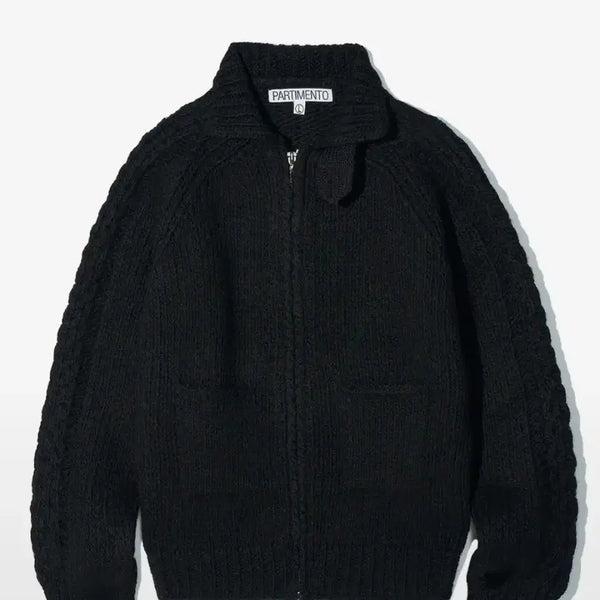 [BUNJANG] Partment Zip-Up Knit Black L / 파르티멘토 집업 니트 블랙 L