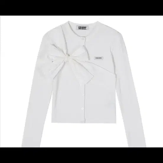 [BUNJANG] Crank Ribbon Knit Cardigan White / 크랭크 crank 리본 니트 가디건 화이트