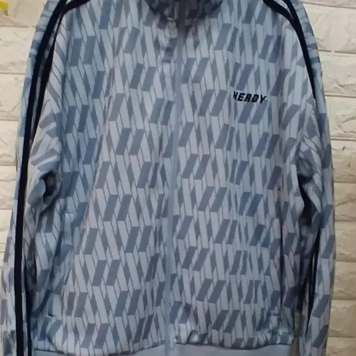 [BUNJANG] Nerdy Pattern Track Top Blue / NERDY(너디) 패턴 트랙탑 블루