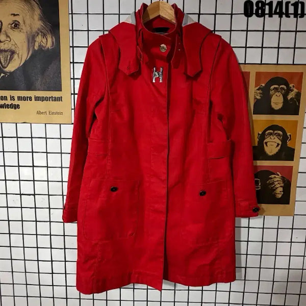 [BUNJANG] Tommy Hilfiger Hooded Coat Red XS / 타미힐피거 후드 코트 레드 XS 0814