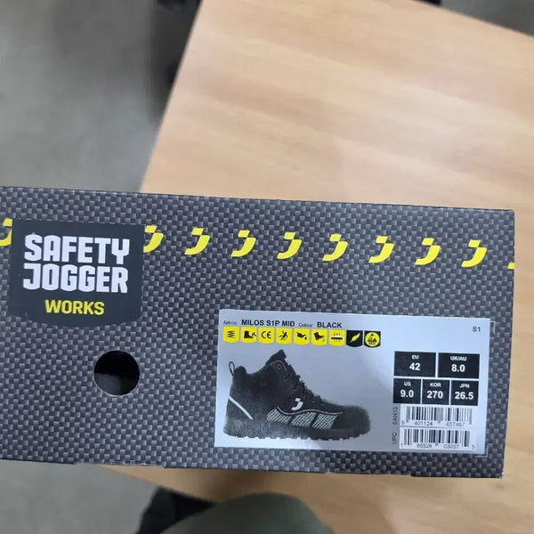 [BUNJANG] Safety Jogger MILOS S1P MID Work Boots Black 270mm / [세이프티조거] MILOS S1P MID 안전화 블랙 270mm