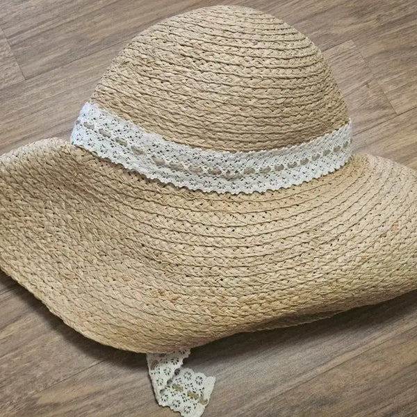[BUNJANG] Thursday Island Lace Strap Hepburn Hat / 새제품 써스데이아일랜드 모자 레이스 스트랩 햅번햇