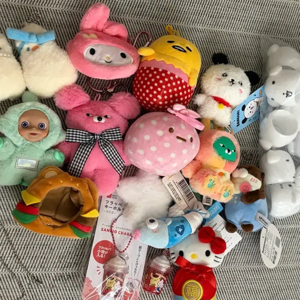 [BUNJANG] GanaDi, Mamel, Kitty, Uso Uso, Wasabi Bear Keychain/Doll Bundle Set / 키링/인형 일괄