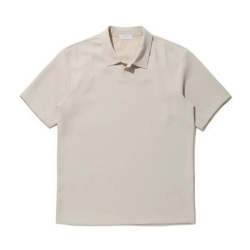 [BUNJANG] Customellow Woven Top Collar Short Sleeve T-shirt Ivory / 커스텀멜로우 우븐 탑 카라 티셔츠