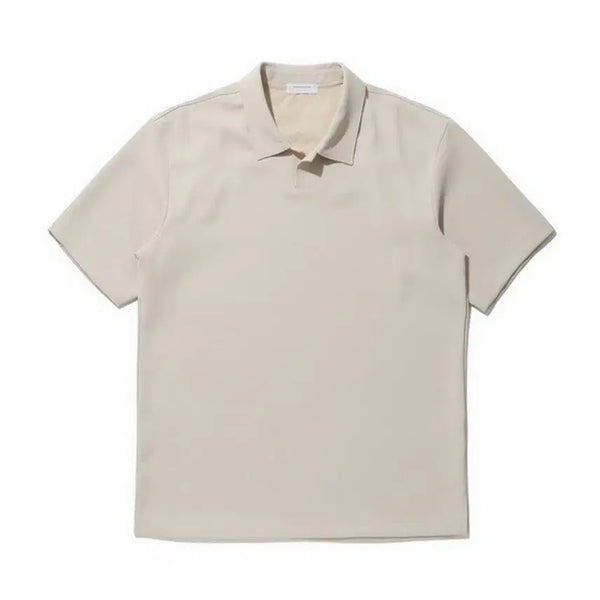 [BUNJANG] Customellow Woven Top Collar Short Sleeve T-shirt Ivory / 커스텀멜로우 우븐 탑 카라 티셔츠
