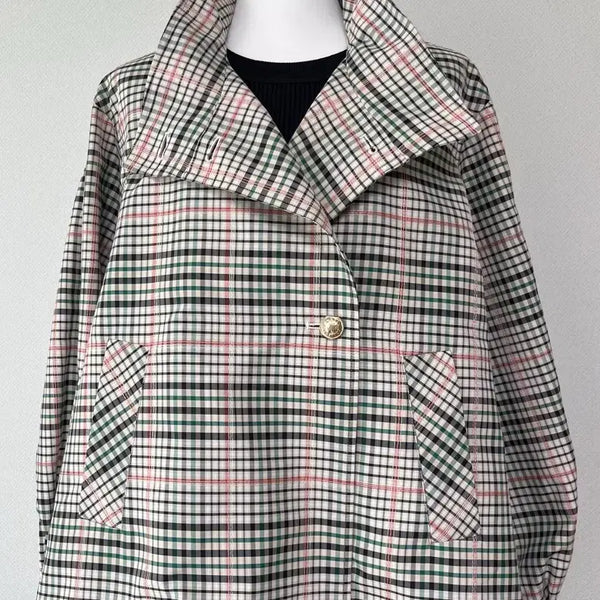 [BUNJANG] LANVIN Collection Checked Short Trench Coat / (새상품)LANVIN 랑방 체크 숏바바리(정가 1,970,000)