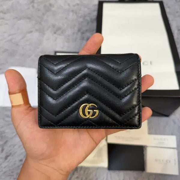 [BUNJANG] Gucci Marmont Matelassé Wallet Black / 구찌 마몬트 마틀라세 반지갑 블랙