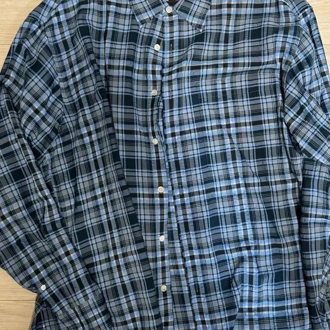 [BUNJANG] Poker Face Checkered Shirt Blue Size 46 / 포커페이스 체크셔츠 블루 46사이즈