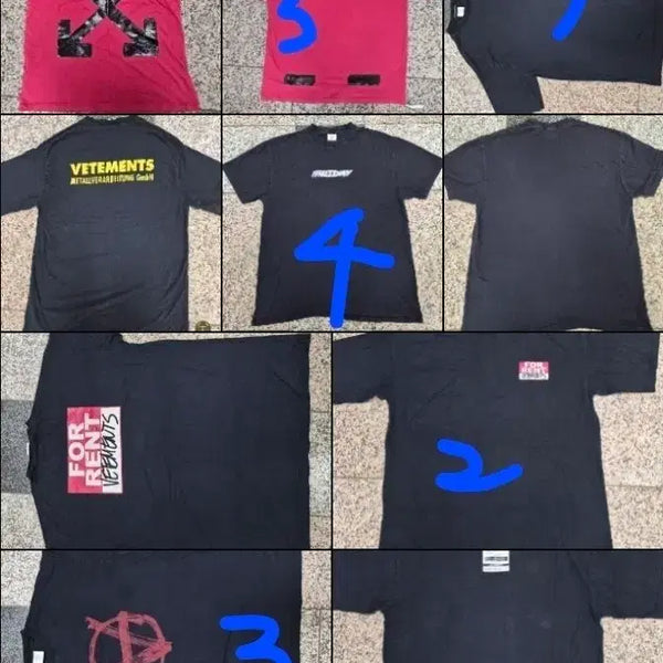 [BUNJANG] VETEMENTS T-Shirt Bundle Set / 베트멍티셔츠 일괄판매
