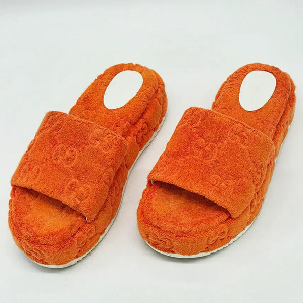 [BUNJANG] Gucci Women's GG Platform Slide Sandals Deep Orange / 구찌 우먼스 GG 플랫폼 슬라이드 샌들 딥 오렌지 (39)