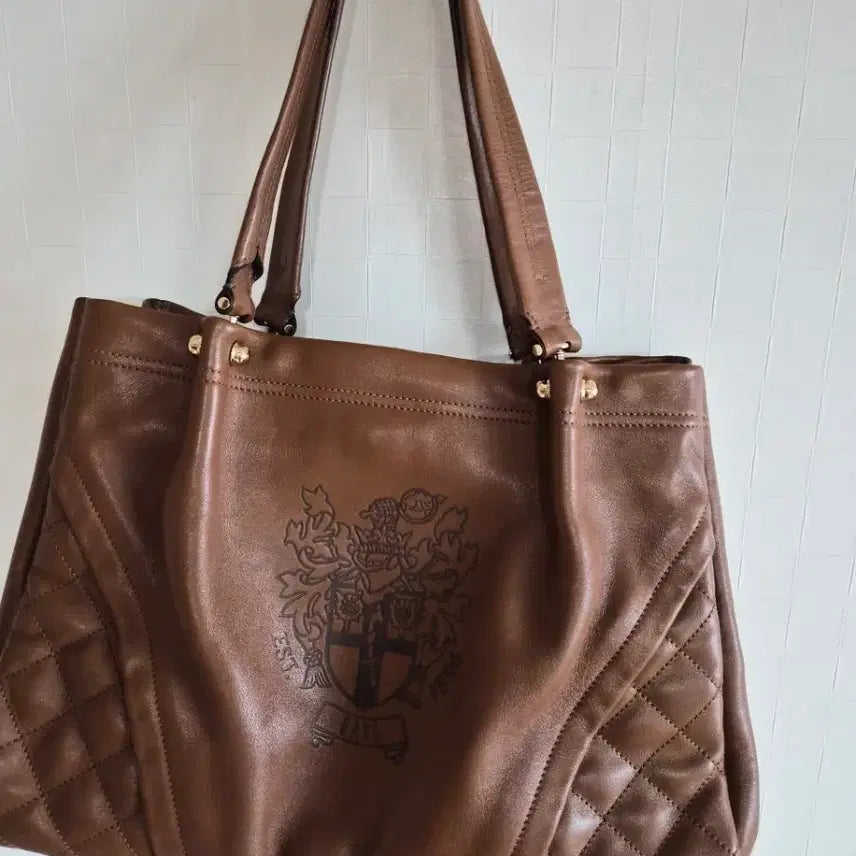 [BUNJANG] Daks Brown Quilted Leather Shoulder Bag / 닥스 숄더백 브라운