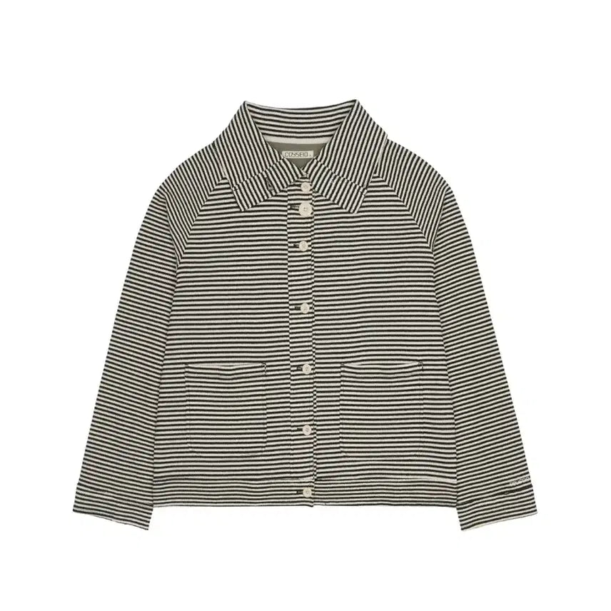 [BUNJANG] Koiseio Wide Collar Waffle Stripe Shirt / [새상품/당일배송] 코이세이오 와이드 카라 와플 스트라이프 셔츠