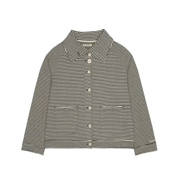 [BUNJANG] Koiseio Wide Collar Waffle Stripe Shirt / [새상품/당일배송] 코이세이오 와이드 카라 와플 스트라이프 셔츠