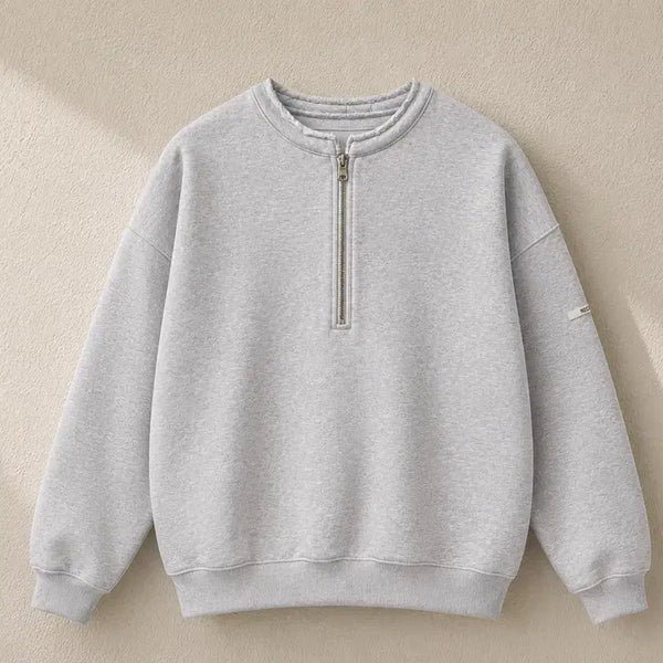 [BUNJANG] Recto Low Edge Collar Stand Half Zip-Up Sweatshirt Grey / [새상품] 렉토 로우 엣지 카라 스탠드 하프 집업 이서진 맨투맨 그레이