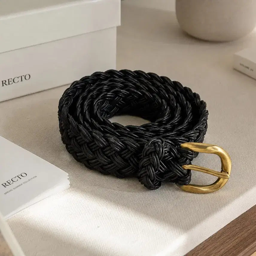 [BUNJANG] Recto 26SS Signature Weaving Belt Black / 렉토 26SS 시그니처 위빙 벨트 블랙