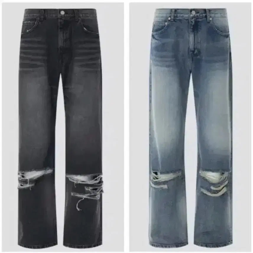 [BUNJANG] RECTO Detroit Loose Fit Denim Pants (Black, Blue) Bundle Set / RECTO 디스트로이트 루즈핏 데님 S 팝니다(블랙,블루) 일괄
