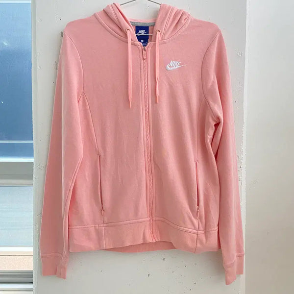 [BUNJANG] Nike Hooded Zip-Up Sweatshirt Pink / (S) 나이키 후드 집업 핑크 딸기우유