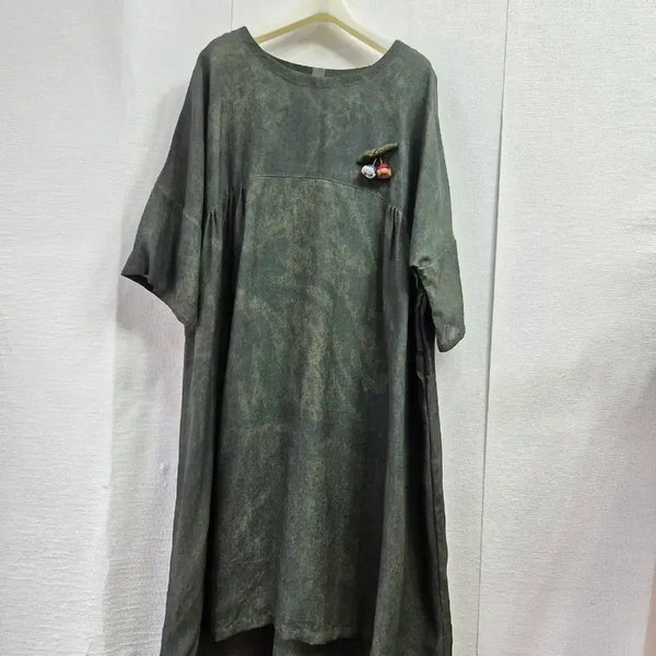 [BUNJANG] Natural Dyeing Rayon Long Dress / 천연염색 인견 원피스