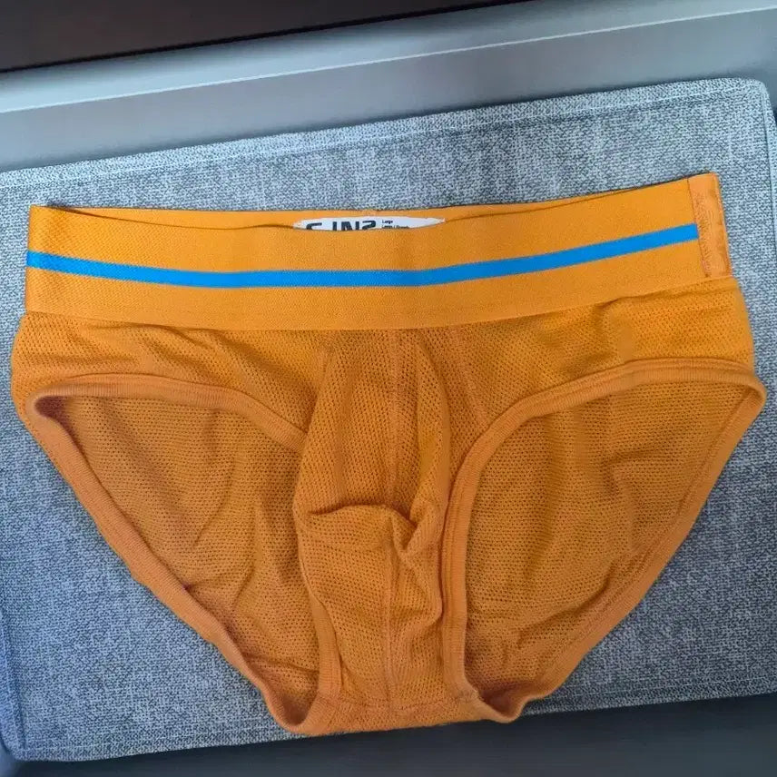 [BUNJANG] CIN2 Men's Orange Mesh Briefs / CIN2 오렌지 망사 남자 삼각팬티