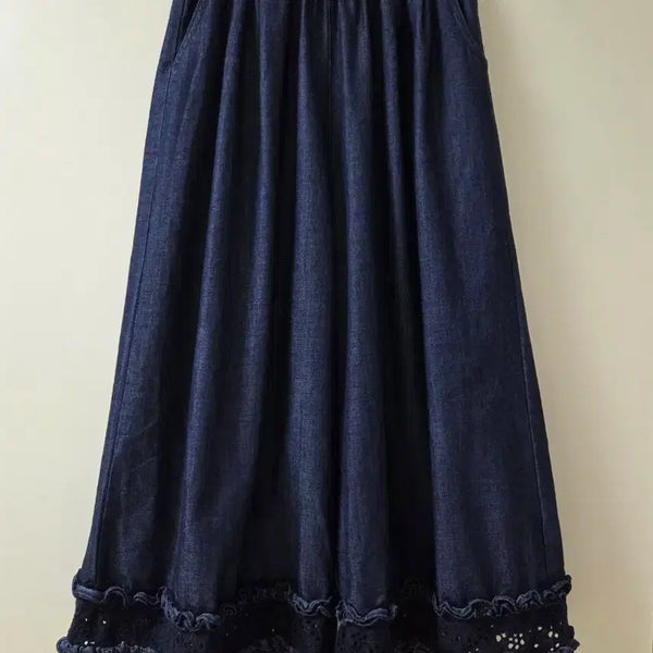 [BUNJANG] Pink Mom Summer Wide Denim Pants with Lace Frills / 핑크맘 여름와이드데님바지프릴    ( 듀엘 오조크 sjsj 타임 스탈